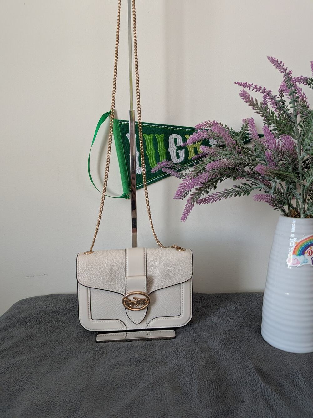 Coach Georgie crossbody in white pebble